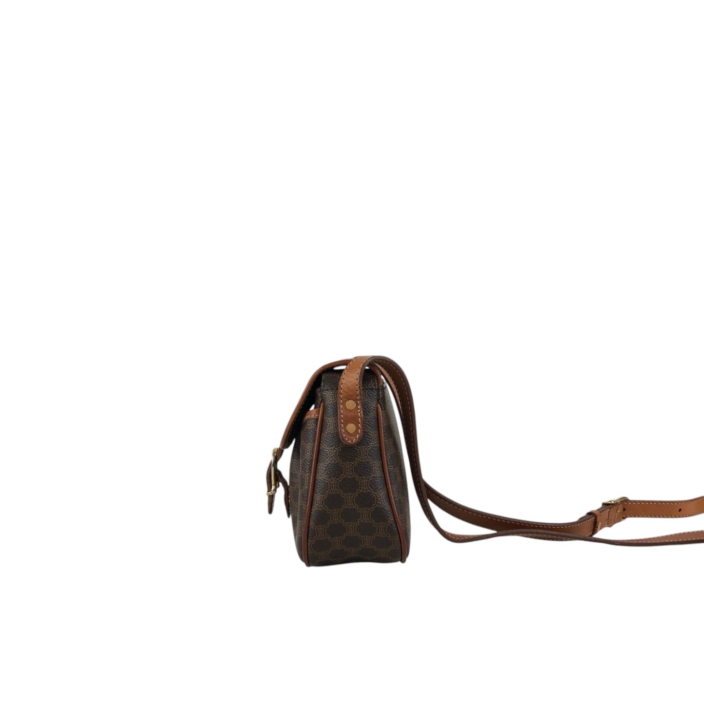 CELINE Macadam Blason Shoulder bag Brown Vintage 4bfs88