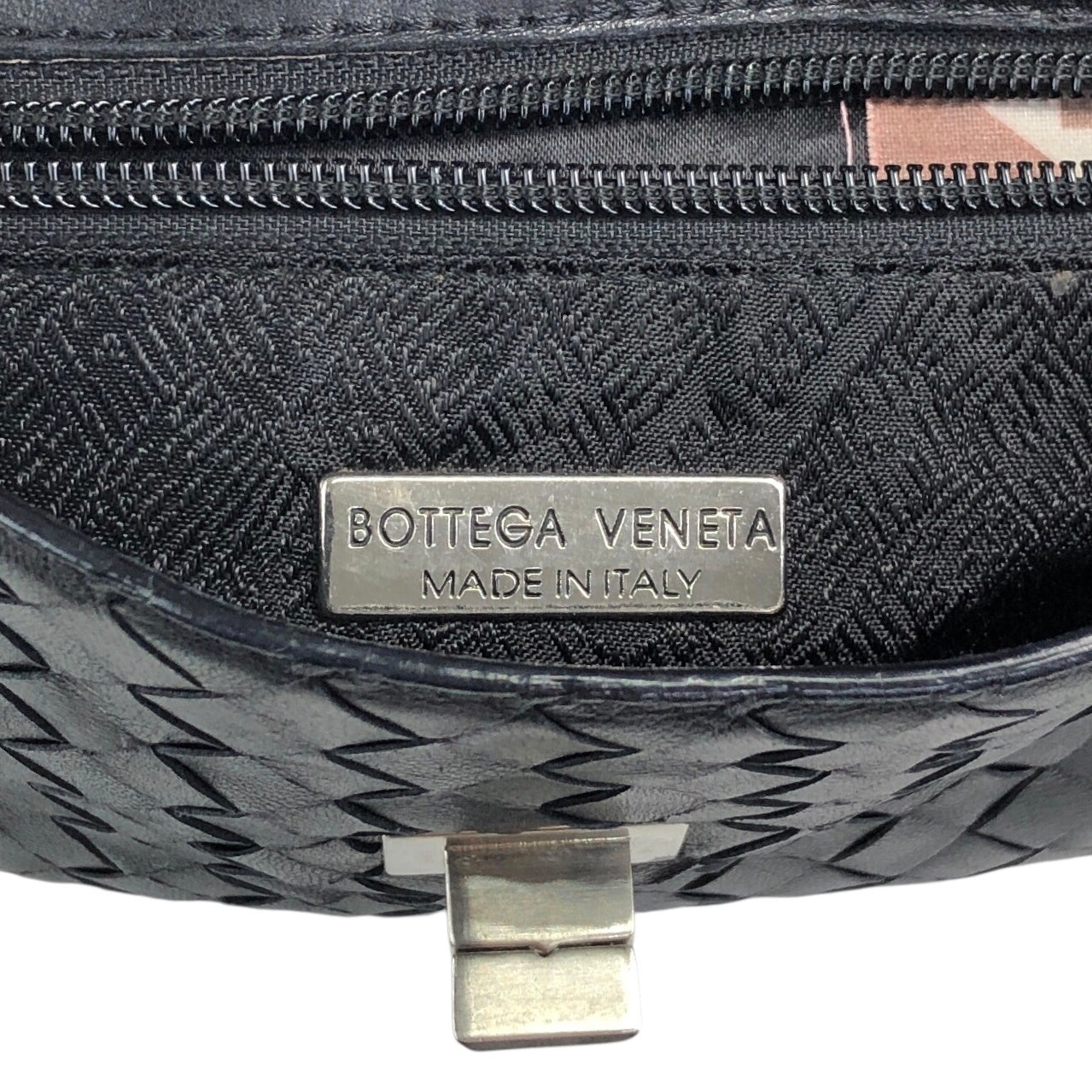 Bottega Veneta Intrecciato Turn Lock Shoulder bag Black Vintage