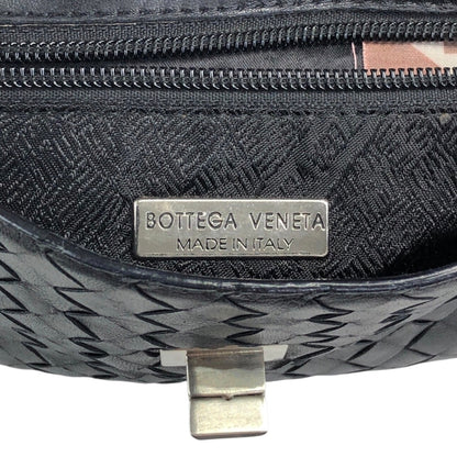 Bottega Veneta Intrecciato Turn Lock Shoulder bag Black Vintage jk5whm