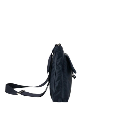 PRADA Logo Front Buckle Shoulder bag Navy Vintage eiigp4