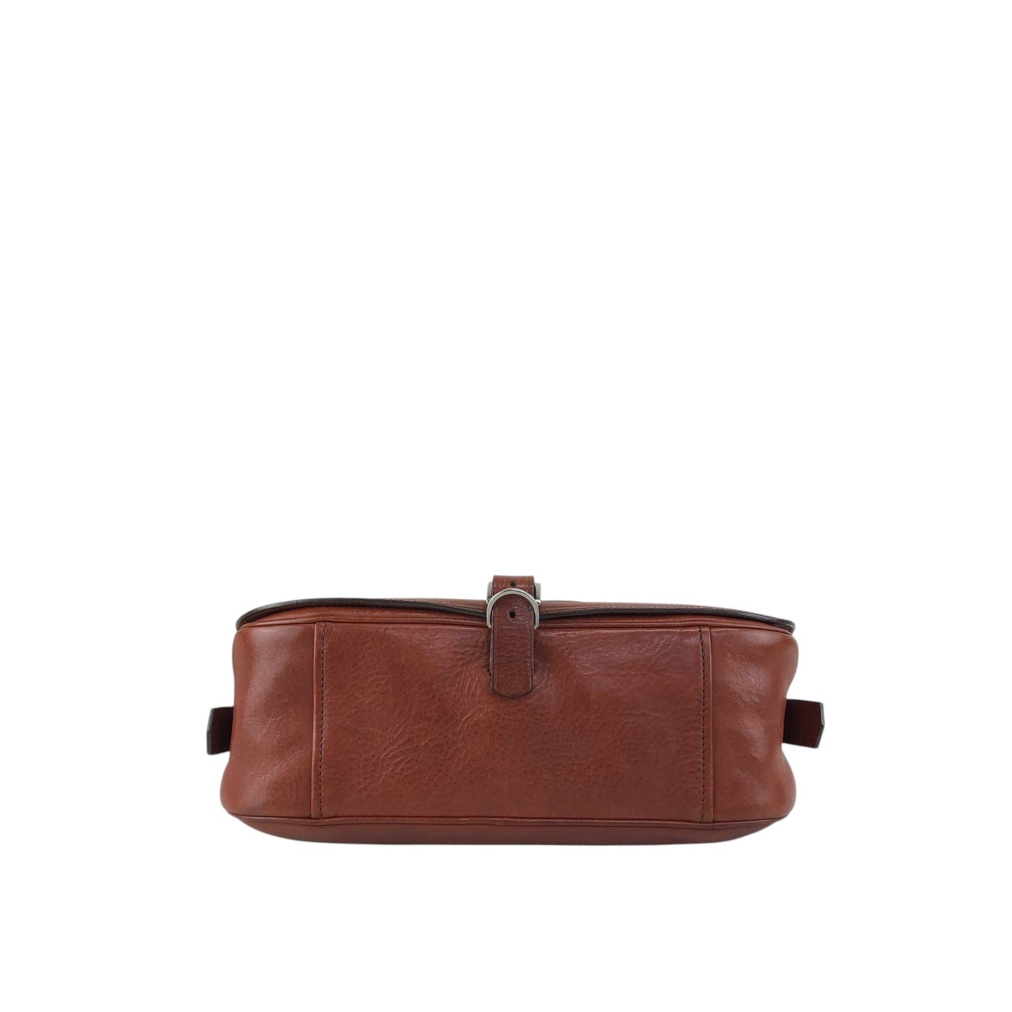 PRADA Logo Front Buckle  Shoulder bag Brown Vintage rhwnn2