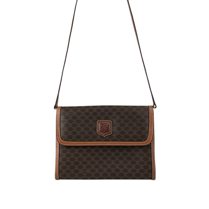 CELINE Macadam Blason Shoulder bag Brown Vintage emwcwc