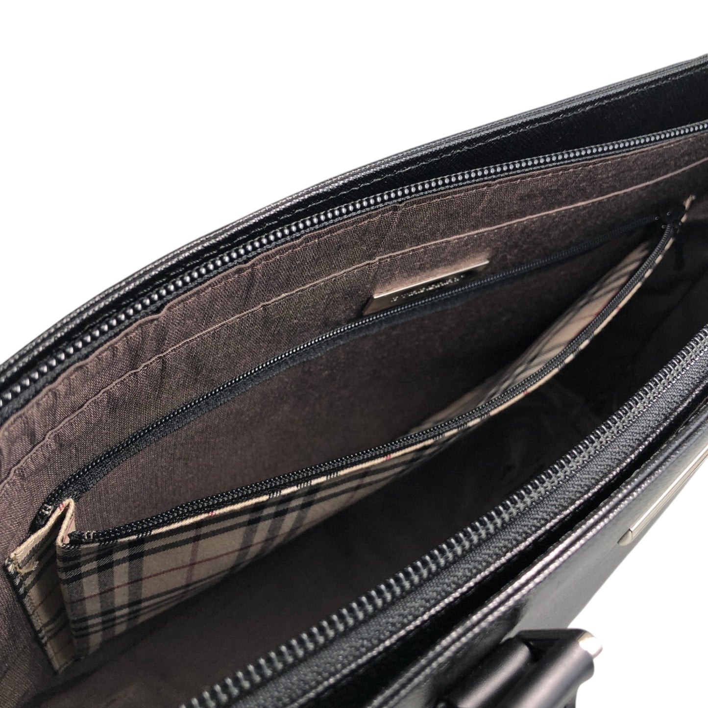 BURBERRY Logo Handbag Totebag Black Vintage behneb