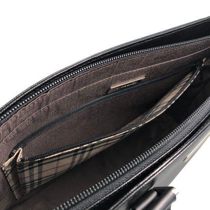 BURBERRY Logo Handbag Totebag Black Vintage behneb