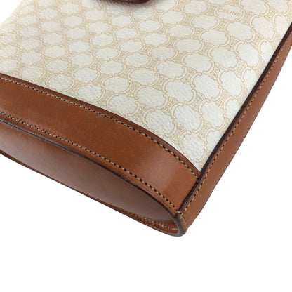 CELINE Macadam Gancini Shoulder bag White×Brown Vintage gt3h8m