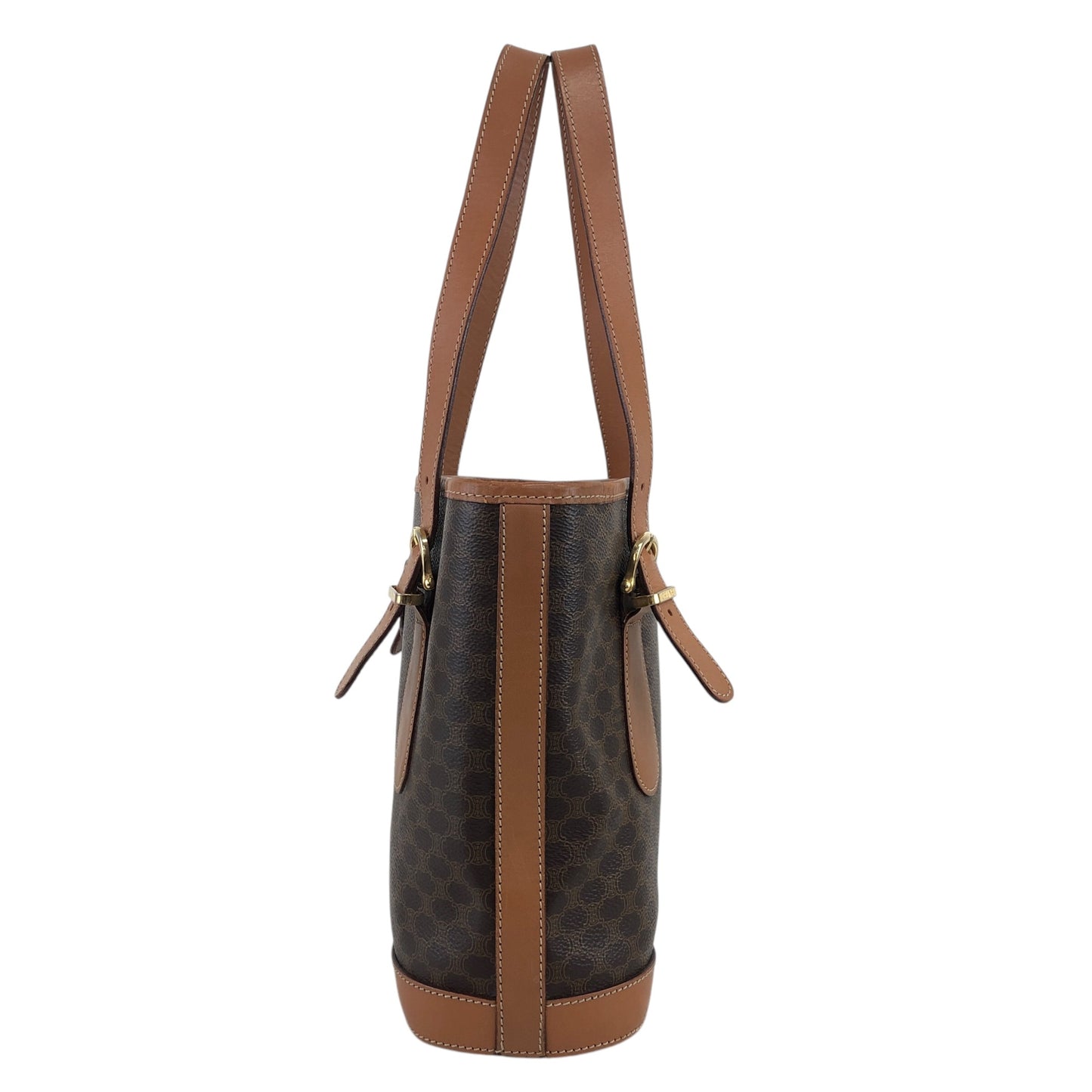 CELINE Macadam Blason Handbag Shoulder bag Brown Vintage hzzr6z