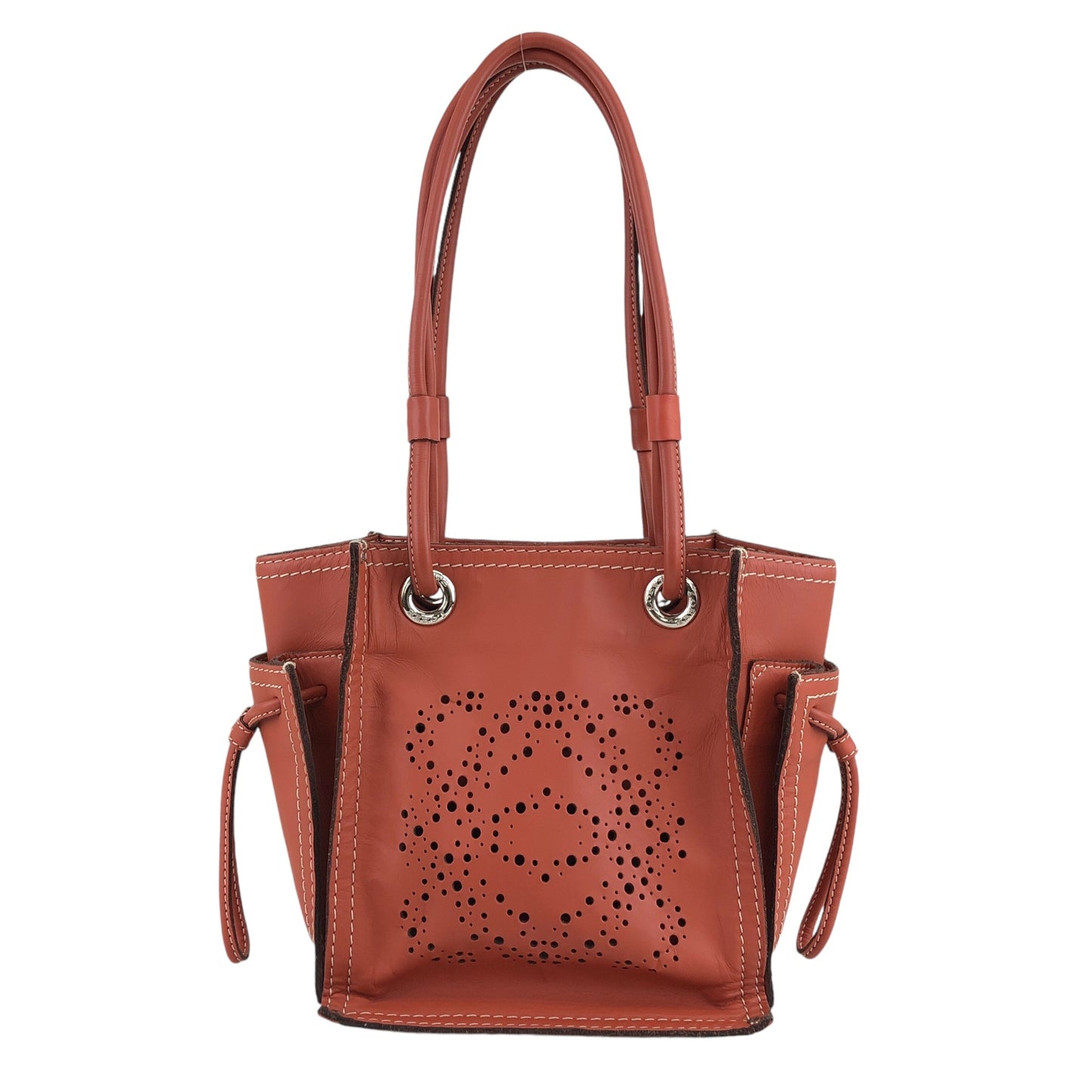 LOEWE Anagram Handbag Red Brown Vintage jcggg5