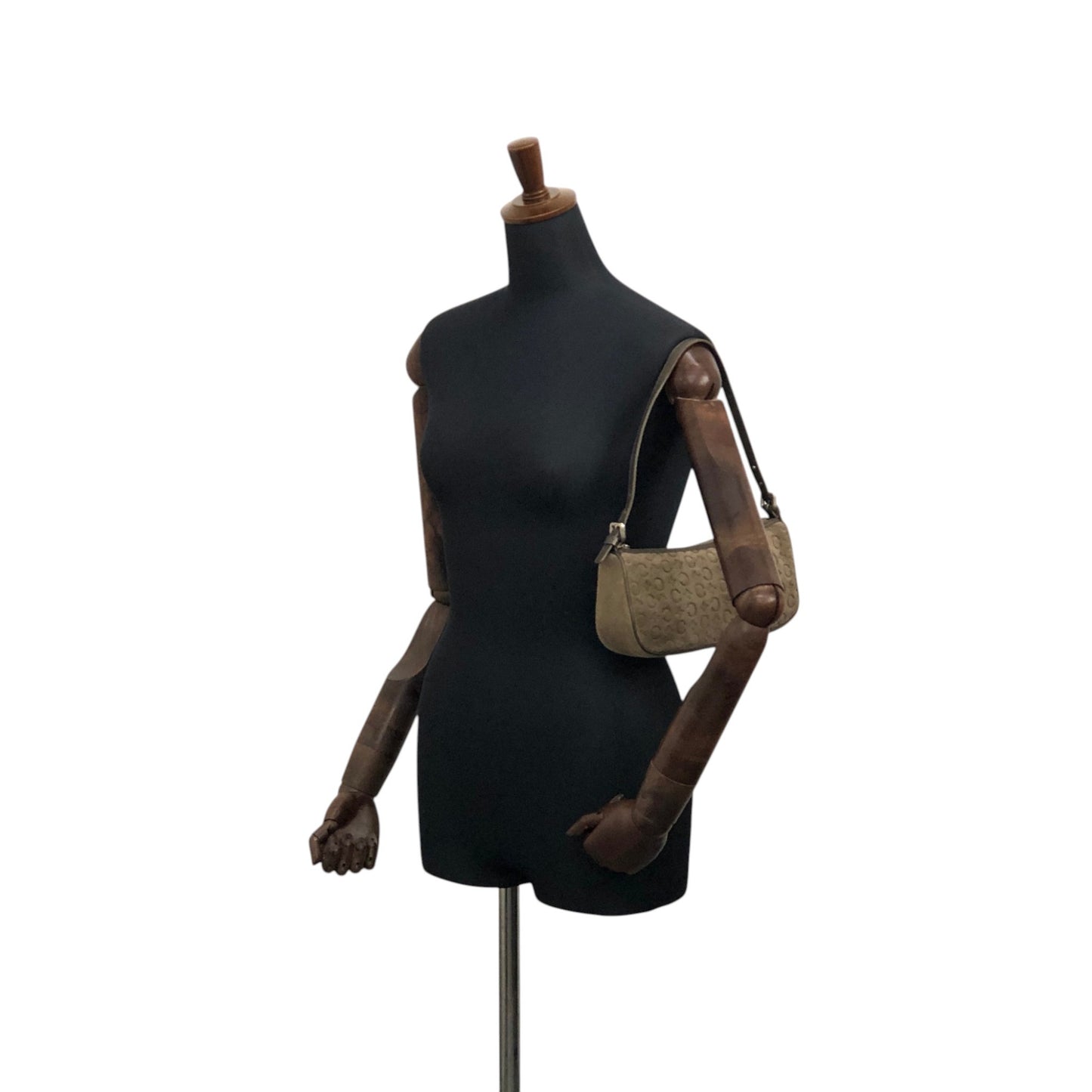 CELINE C Macadam Shoulder bag Light Brown Vintage ntvdgb