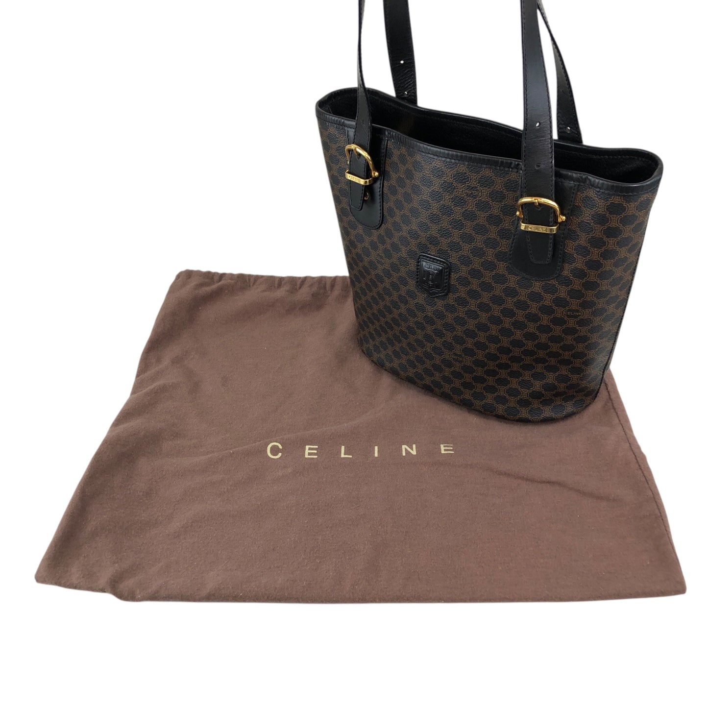 CELINE Macadam Blason Totebag Black Vintage cay5vs