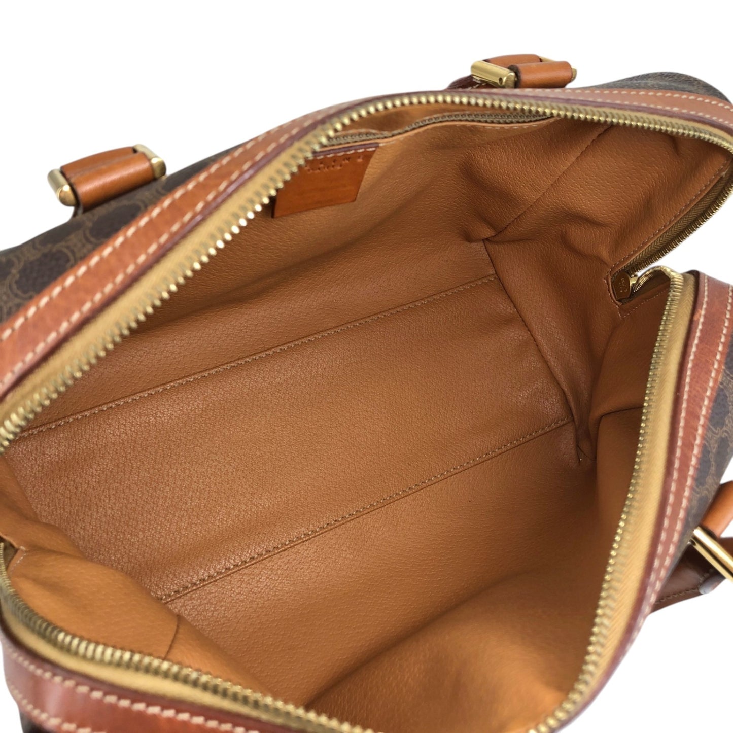 CELINE Macadam Triomphe Handbag Brown Vintage kavesa