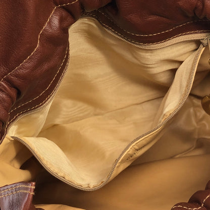 CELINE Blason 皮革抽繩單肩包 棕色 復古 2hgzv7 