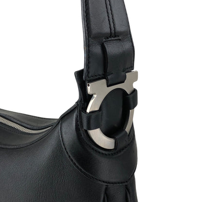 Salvatore Ferragamo Gancini Handbag Shoulder bag Black AF-21 4358 Vintage xn4ijj