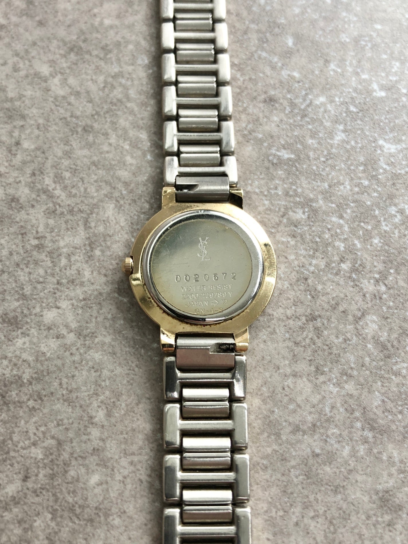 Yves Saint Laurent Quartz Watch Silver×Gold Vintage x54af4