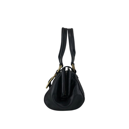 CELINE Front Buckle Small Boston bag Handbag Black Vintage nxugts