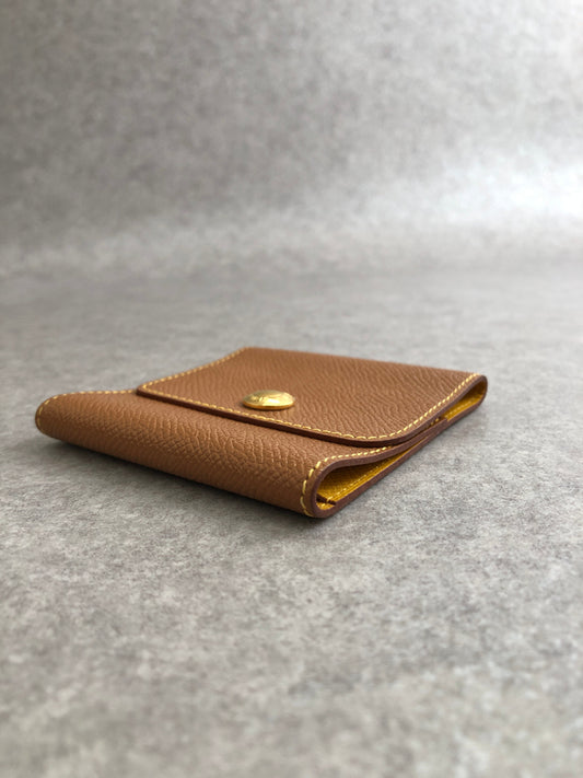 HERMES Card holder Brown Vintage 8sjvrs