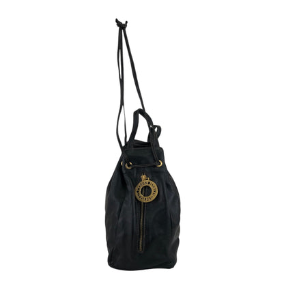 FENDI Logo Drawstring Shoulder bag Black Vintage 5bbkpm