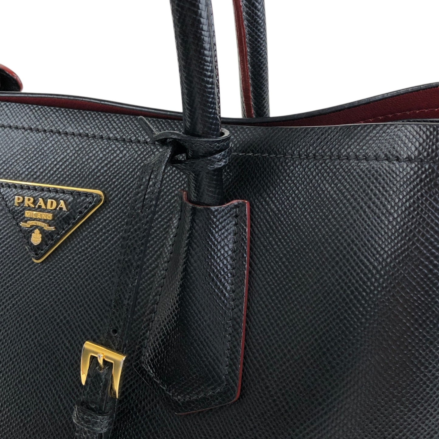 PRADA Triangle Logo Handbag Black Vintage n54bxv