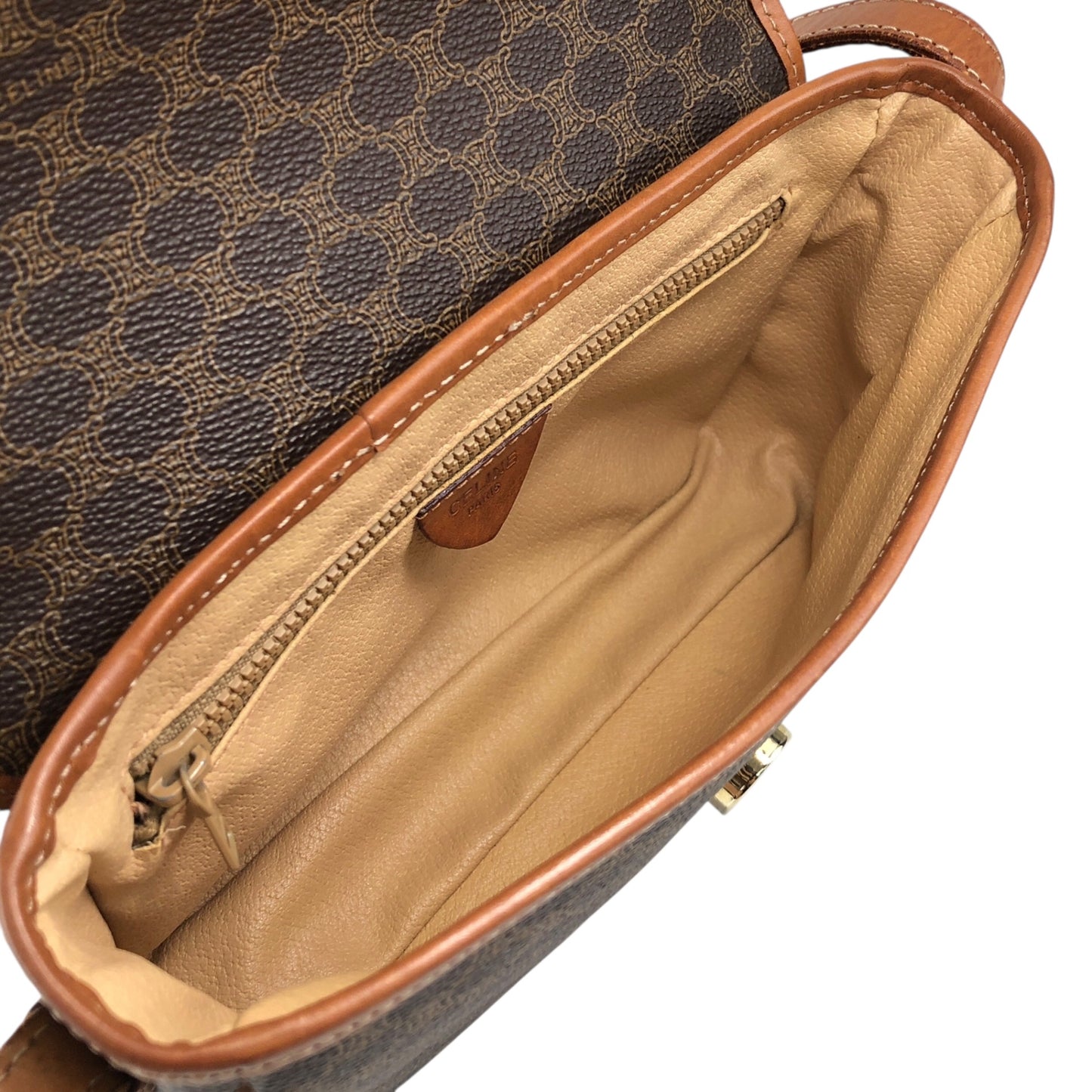 CELINE Macadam Blason Shoulder bag Brown Vintage 2mumnz