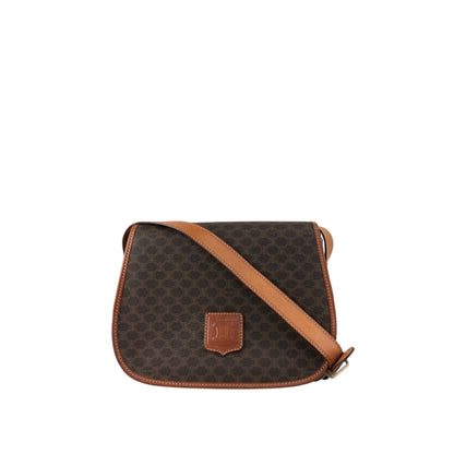 CELINE Macadam Blason Shoulder bag Brown Vintage 6pmbjw