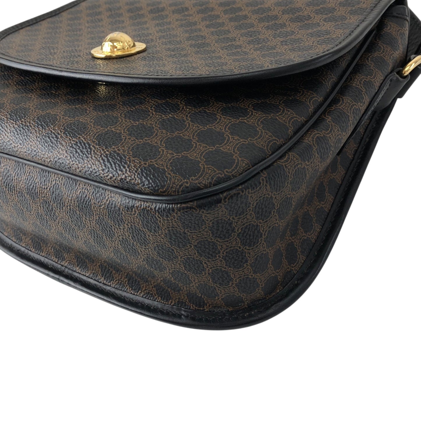 CELINE Macadam Starball Flap Shoulder bag Black Vintage a8awaa