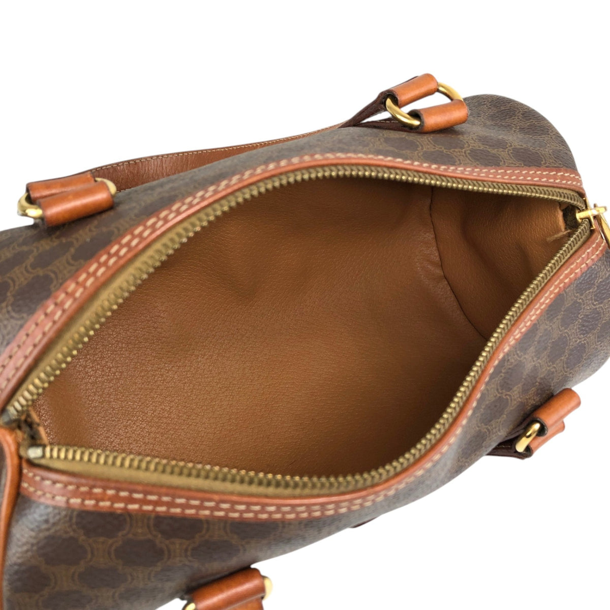 CELINE Macadam Blason Handbag Brown Vintage 4iwnzj