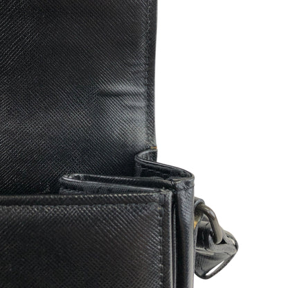 Yves Saint Laurent YSL Logo Shoulder bag Black Vintage bscs8w