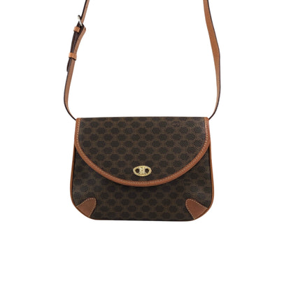 CELINE Macadam Blason Shoulder bag Brown Vintage a4uyd7