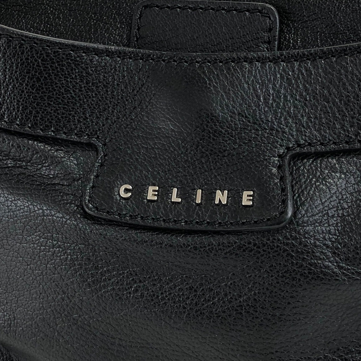 CELINE Logo Shoulder bag Hobobag Black Vintage b8ejp4