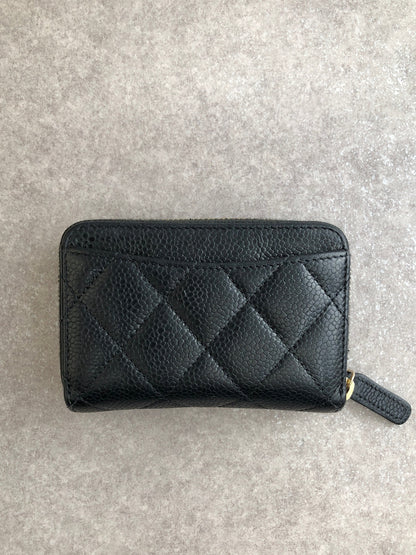 CHANEL Coco Mark Coin Purse Black Vintage fputsn