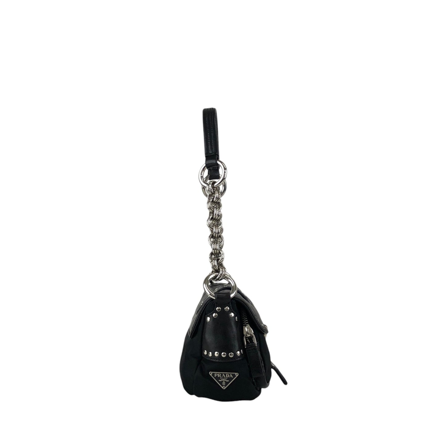 PRADA Triangle Logo Shoulder bag Black Vintage tiuxdg