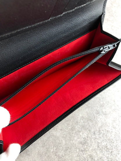 CELINE Horse Bit Long Wallet Black Vintage t6vnxy