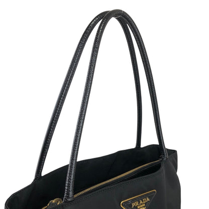 PRADA Tessuto Triangle Logo Totebag Black Vintage 2w8wct