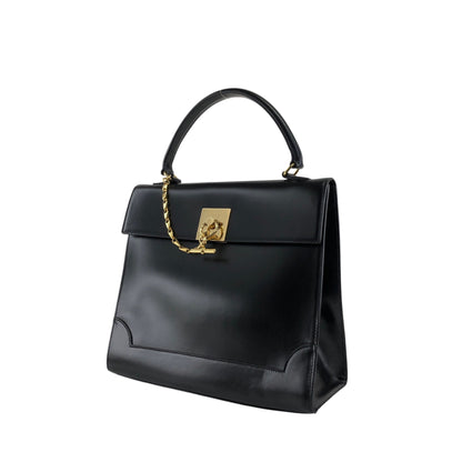 CELINE Gancini Handbag Black Vintage rtifa3