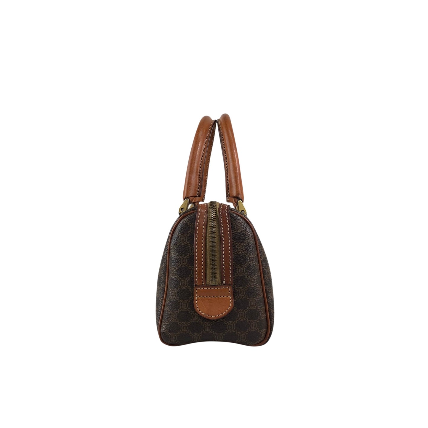 CELINE Macadam Two-way Small Handbag Shoulder bag Brown Vintage nvyja5