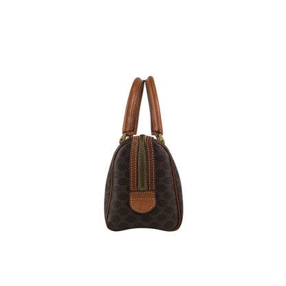 CELINE Macadam Two-way Small Handbag Shoulder bag Brown Vintage nvyja5
