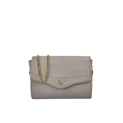 Christian Dior Logo Chain Shoulder bag Gray Vintage kynndd