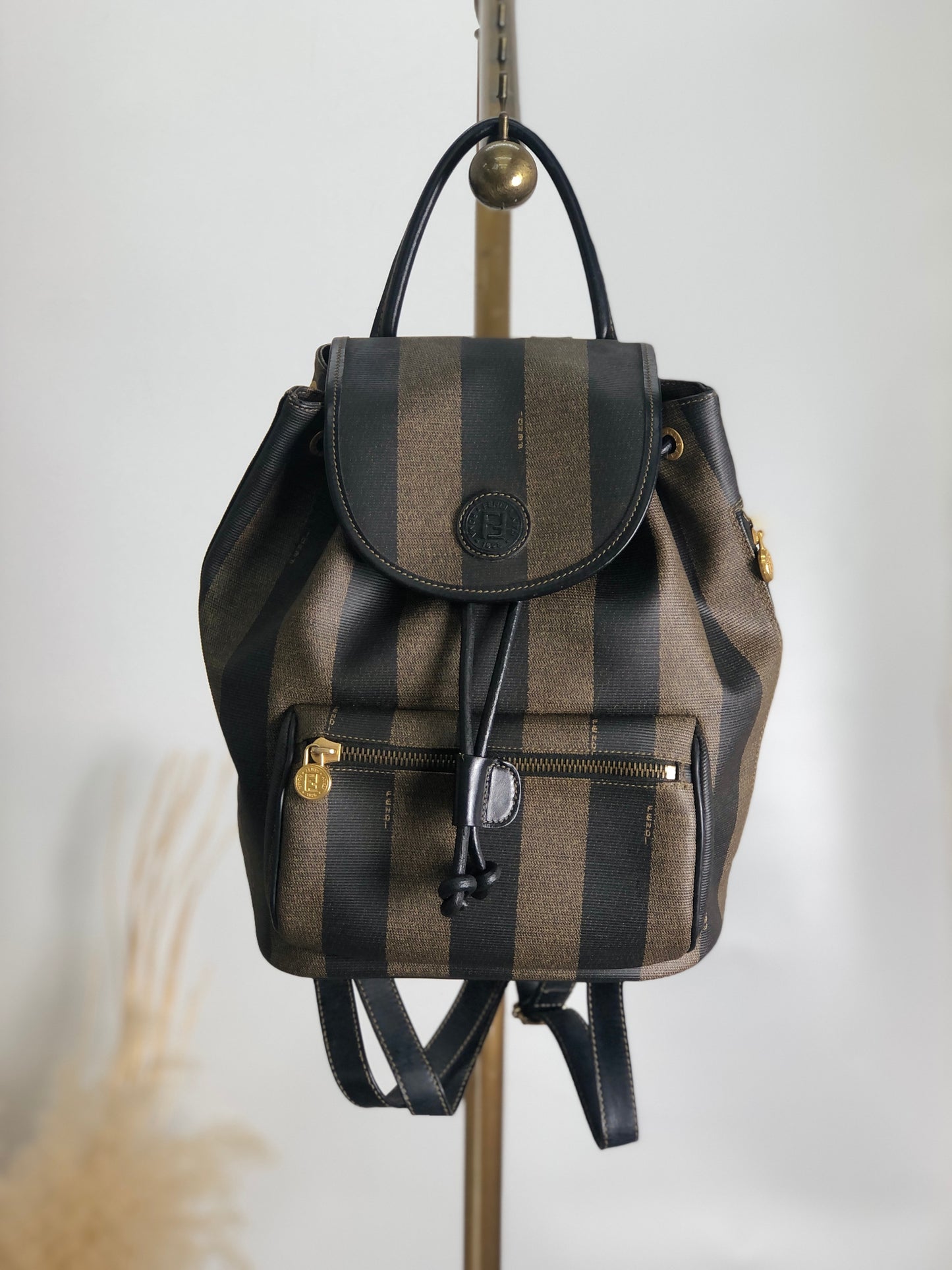 FENDI Pecan Backpack Brown×Black Vintage 6j3i4t