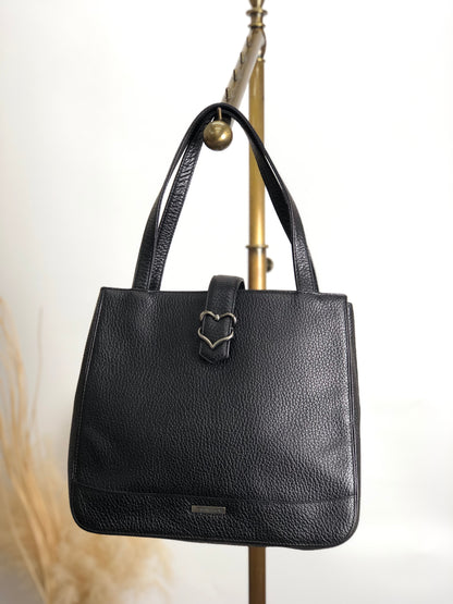 Yves Saint Laurent Logo Handbag Black Vintage 42bn5y