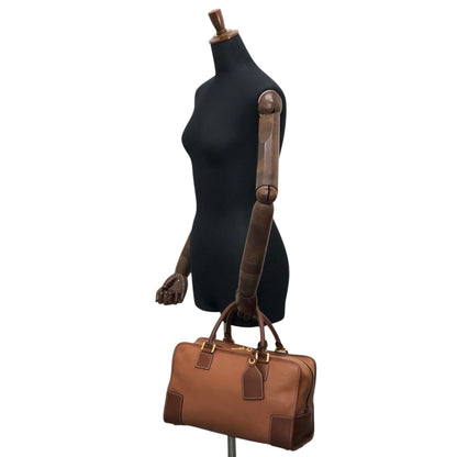 LOEWE Amazona36 Anagram Handbag Boston bag PinkBrown Vintage 2x2n6u