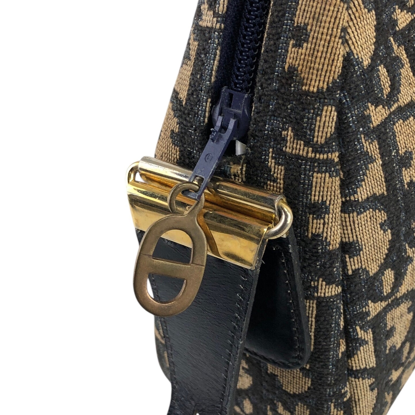 Christian Dior Trotter CD Logo 肩背包 海軍藍 復古 jwmwyf