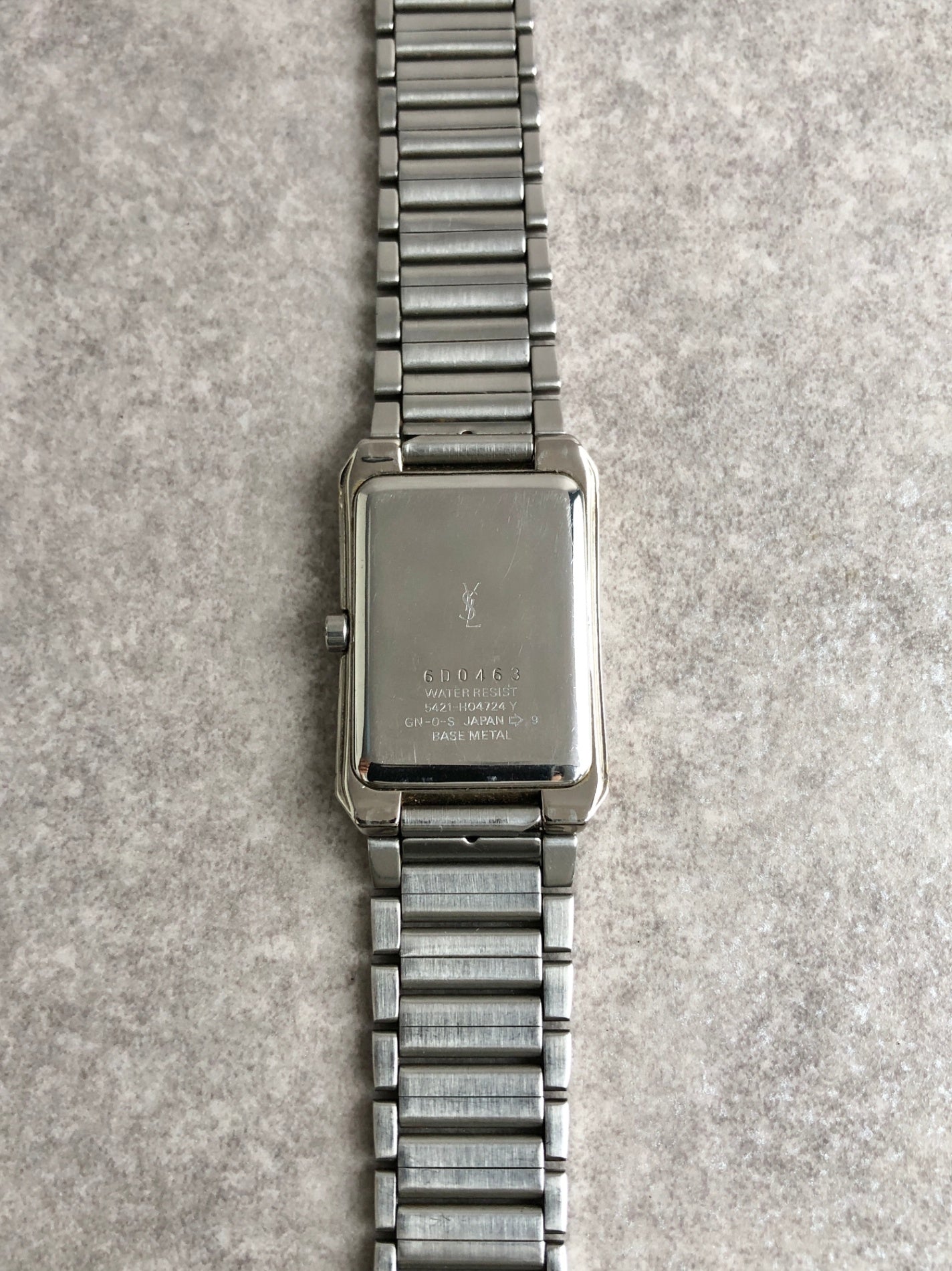 Yves Saint Laurent YSL Logo Watch Silver 5421-H04724Y Vintage 236tmu
