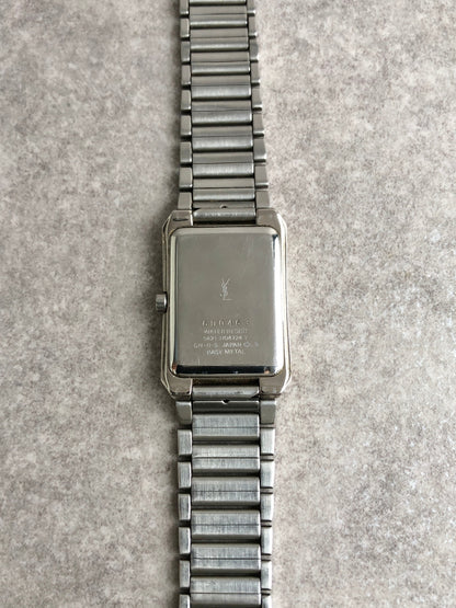 Yves Saint Laurent YSL Logo Watch Silver 5421-H04724Y Vintage 236tmu