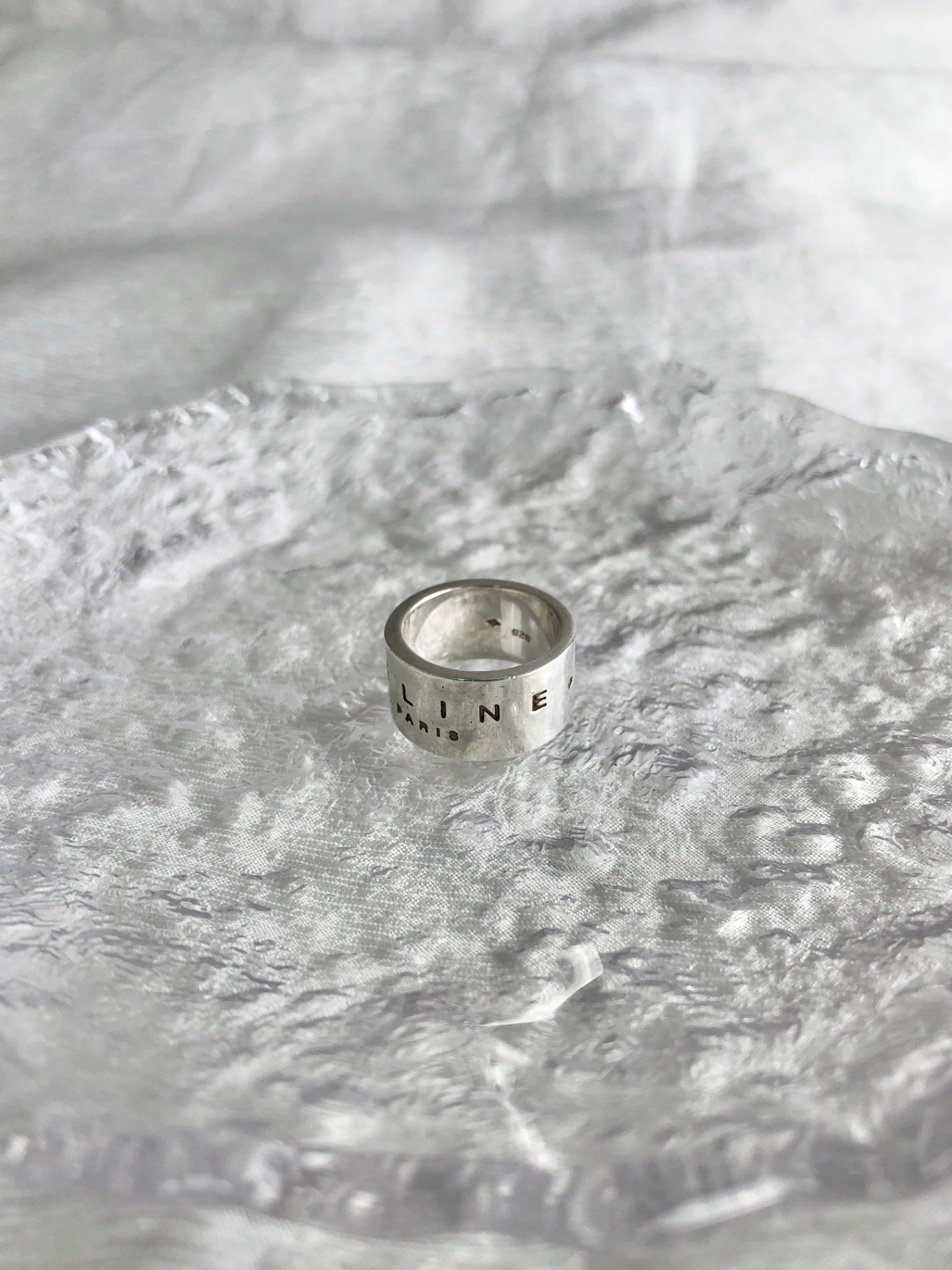 CELINE Logo Ring Silver Vintage ydg286