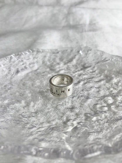 CELINE Logo Ring Silver Vintage ydg286