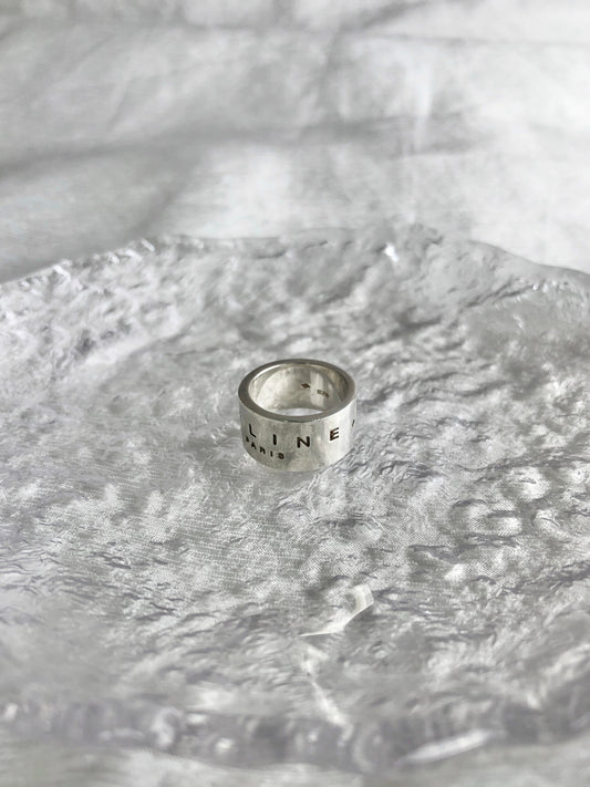 CELINE Logo Ring Silver Vintage ydg286