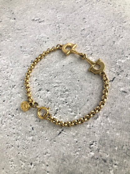 CELINE Horse Bit Bracelet Gold Vintage ycfwbm