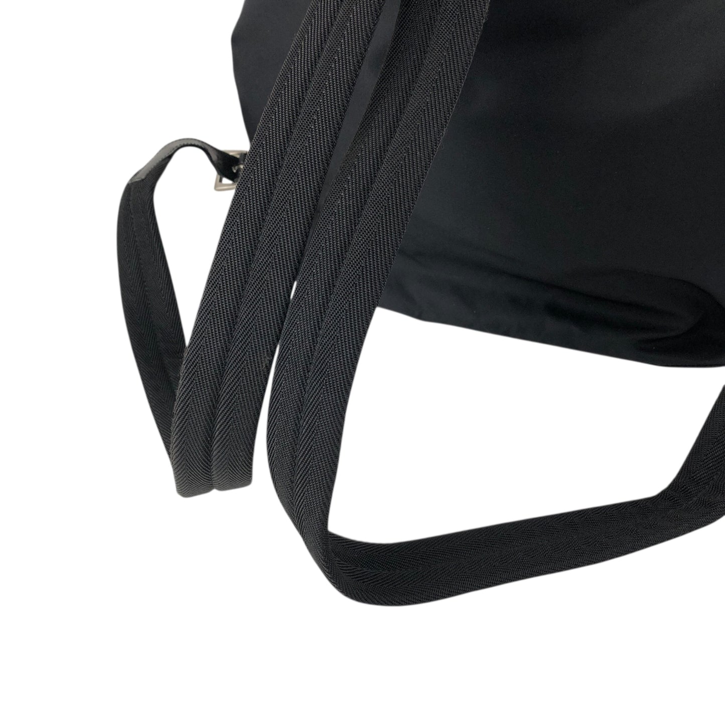 PRADA Tessuto Triangle Logo Double Pocket Backpack Black Vintage e8i3ab