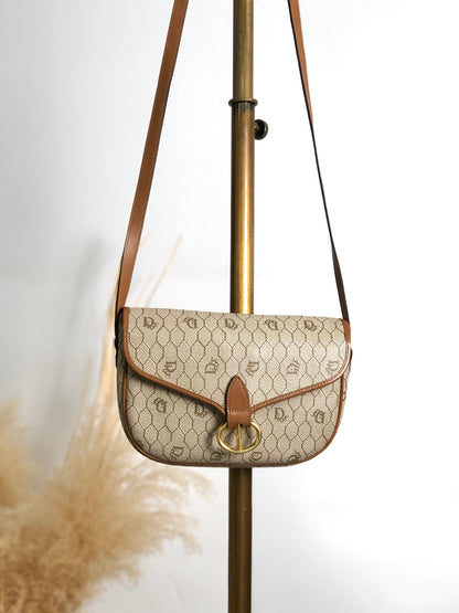 Christian Dior Honeycomb Pattern Shoulder bag Beige Vintage wvwdbt