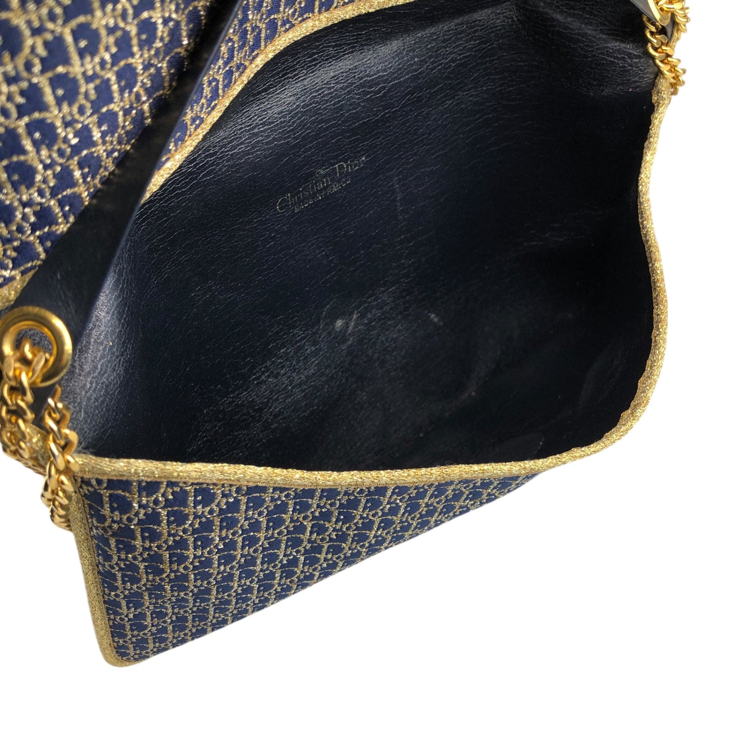 Christian Dior Trotter Chain Crossbody Navy Vintage gcy3i2