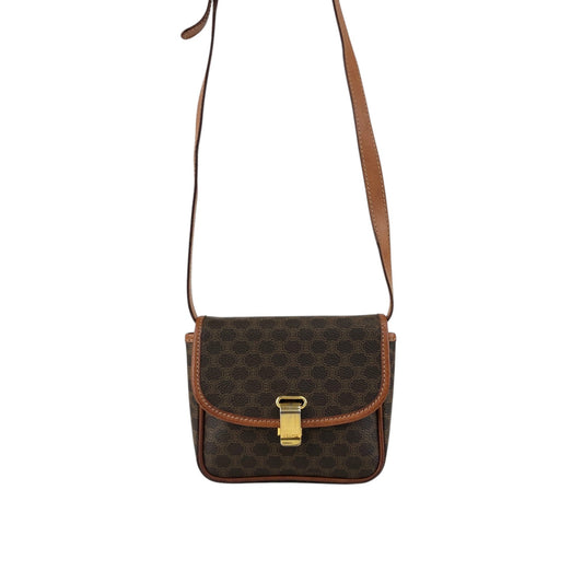 CELINE Macadam Logo Shoulder bag Brown Vintage ajpy3m